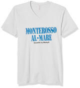 Marky G Apparel Men's Monterosso Al Mare Graphic Printed Premium Tops Fitted Sueded Short Sleeve V-Neck T-Shirt - Clementine Apparel