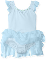 Clementine Little Girls' Microfiber Flutter Sleeve Dance Leotard - Clementine Apparel