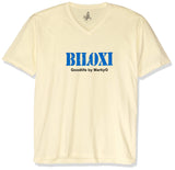 Marky G Apparel Men's Biloxi Graphic Printed Premium Tops Fitted Sueded Short Sleeve V-Neck T-Shirt - Clementine Apparel