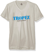 Marky G Apparel Men's St. Tropez Graphic Printed Premium Tops Fitted Sueded Short Sleeve V-Neck T-Shirt - Clementine Apparel