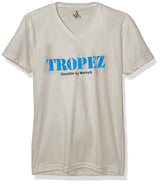 Marky G Apparel Men's St. Tropez Graphic Printed Premium Tops Fitted Sueded Short Sleeve V-Neck T-Shirt - Clementine Apparel