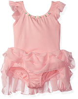 Clementine Little Girls' Microfiber Flutter Sleeve Dance Leotard - Clementine Apparel