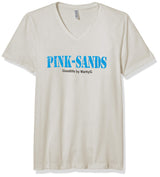 Marky G Apparel Men's Pink Sands GraphicPrinted  Premium Tops Fitted Sueded Short Sleeve V-Neck T-Shirt - Clementine Apparel