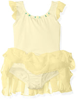 Clementine Little Girls' Microfiber Flutter Sleeve Dance Leotard - Clementine Apparel