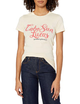 Marky G Apparel Women's Casual Short Sleeve Crewneck Tops Slim Fit T-Shirt With Cabo San Lucas Printed - Clementine Apparel
