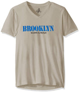 Marky G Apparel Men's Brooklyn Graphic Printed Premium Tops Fitted Sueded Short Sleeve V-Neck T-Shirt - Clementine Apparel