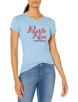 Marky G Apparel Women's Casual Short Sleeve Crewneck Tops Slim Fit T-Shirt With Puerto Rico Printed - Clementine Apparel