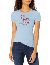 Marky G Apparel Women's Casual Short Sleeve Crewneck Tops Blouses Slim Fit T-Shirt With Cape Cod Printed - Clementine Apparel