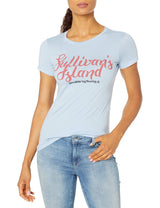 Marky G Apparel Women's Casual Short Sleeve Crewneck Tops Slim Fit T-Shirt With Sullivan Island Printed - Clementine Apparel