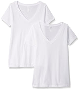 Clementine Women's Petite Plus Ideal V Neck Tee (Pack of 2) - Clementine Apparel