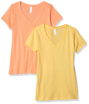 Clementine Women's Petite Plus Ideal V Neck Tee (Pack of 2) - Clementine Apparel