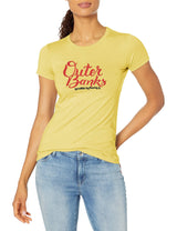 Marky G Apparel Women's Casual Short Sleeve Crewneck Tops Slim Fit T-Shirt With Outer Banks Printed - Clementine Apparel