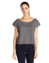 Clementine Women's Light Weight French Terry Dolman Sleeve Top, Black, Small - Clementine Apparel