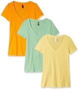 Clementine Women's Petite Plus Deep V Neck Tee (Pack of 3) - Clementine Apparel