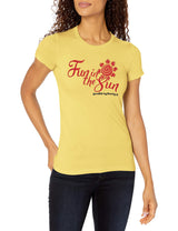 Marky G Apparel Women's Casual Short Sleeve Crewneck Tops Slim Fit T-Shirt With Fun In The Sun Printed - Clementine Apparel