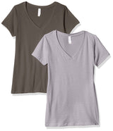 Clementine Women's Petite Plus Ideal V Neck Tee (Pack of 2) - Clementine Apparel