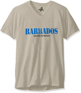Marky G Apparel Men's Barbados Graphic Printed Premium Tops Fitted Sueded Short Sleeve V-Neck T-Shirt - Clementine Apparel
