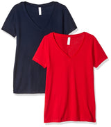 Clementine Women's Petite Plus Ideal V Neck Tee (Pack of 2) - Clementine Apparel