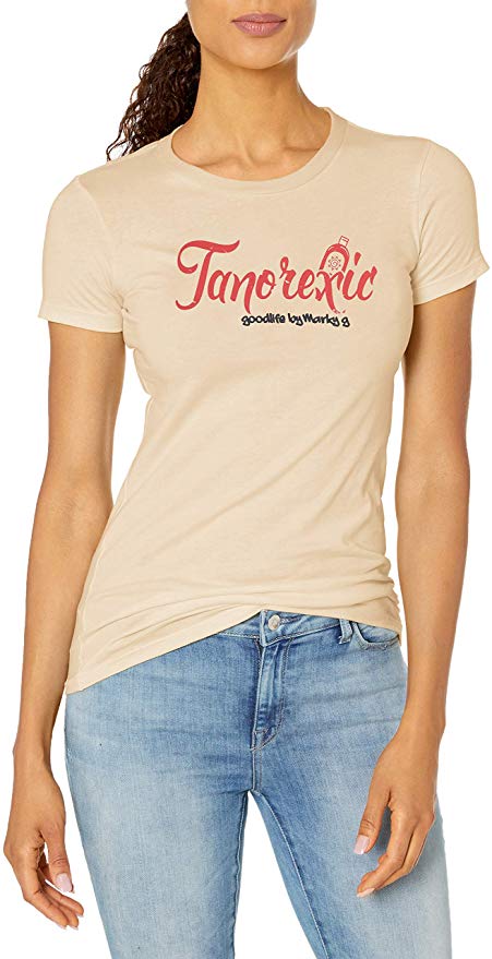 Marky G Apparel - Women's Casual Short Sleeve Crewneck Tops Slim Fit T-Shirt with Tanorexic Printed - Clementine Apparel