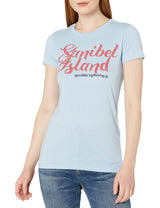 Marky G Apparel Women's Casual Short Sleeve Crewneck Tops Slim Fit T-Shirt With Sanibel Island Printed - Clementine Apparel