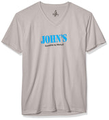 Marky G Apparel Men's ST. John's Graphic Printed Premium Tops Fitted Sueded Short Sleeve V-Neck T-Shirt - Clementine Apparel