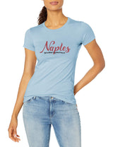 Marky G Apparel Women's Casual Short Sleeve Crewneck Tops Blouses Slim Fit T-Shirt With Naples Printed - Clementine Apparel