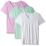 Clementine Women's Petite Plus Ideal V Neck Tee (Pack of 3) - Clementine Apparel