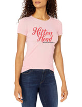 Marky G Apparel Women's Casual Short Sleeve Crewneck Tops Slim Fit T-Shirt With Hilton Head Printed - Clementine Apparel
