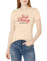 Marky G Apparel Women's Casual Short Sleeve Crewneck Tops Slim Fit T-Shirt With Santo Domingo Printed - Clementine Apparel