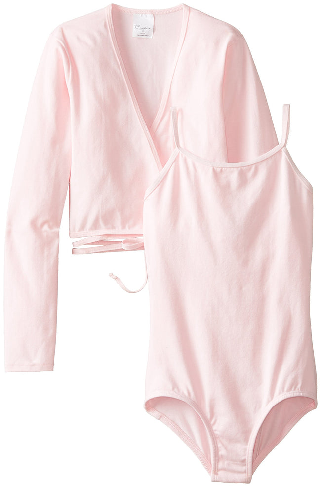 Clementine Big Girls' Girls Leotard and Long Sleeve Wrap Sweater Bundle - Clementine Apparel