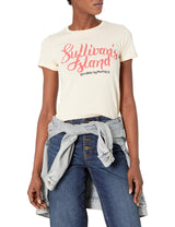 Marky G Apparel Women's Casual Short Sleeve Crewneck Tops Slim Fit T-Shirt With Sullivan Island Printed - Clementine Apparel