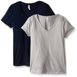 Clementine Women's Petite Plus Ideal V Neck Tee (Pack of 2) - Clementine Apparel