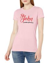 Marky G Apparel Women's Casual Short Sleeve Crewneck Tops Slim Fit T-Shirt With St. John's Printed - Clementine Apparel