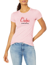 Marky G Apparel Women's Casual Short Sleeve Crewneck Tops Blouses Slim Fit T-Shirt With Oahu Printed - Clementine Apparel