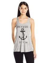 Clementine Women's Refuse to Sink Printed Flowy Racerback Tank - Clementine Apparel