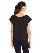 Clementine Women's Light Weight French Terry Dolman Sleeve Top, Black, Small - Clementine Apparel