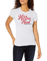 Marky G Apparel Women's Casual Short Sleeve Crewneck Tops Slim Fit T-Shirt With Hilton Head Printed - Clementine Apparel