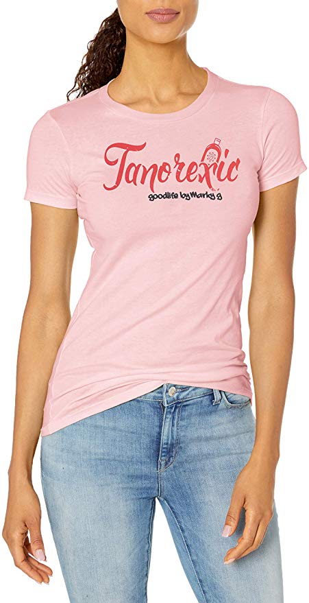 Marky G Apparel - Women's Casual Short Sleeve Crewneck Tops Slim Fit T-Shirt with Tanorexic Printed - Clementine Apparel