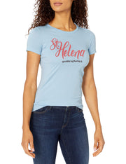 Marky G Apparel Women's Casual Short Sleeve Crewneck Tops Slim Fit T-Shirt With St. Helena Printed - Clementine Apparel
