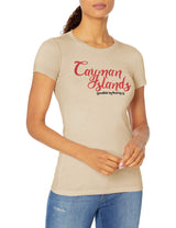 Marky G Apparel Women's Casual Short Sleeve Crewneck Tops Slim Fit T-Shirt With Cayman Islands Printed - Clementine Apparel
