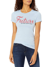Marky G Apparel Women's Casual Short Sleeve Crewneck Tops Blouses Slim Fit T-Shirt With Future Printed - Clementine Apparel