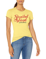 Marky G Apparel Women's Casual Short Sleeve Crewneck Tops Slim Fit T-Shirt With Sanibel Island Printed - Clementine Apparel