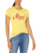 Marky G Apparel Women's Casual Short Sleeve Crewneck Tops Blouses Slim Fit T-Shirt With Maui Printed - Clementine Apparel