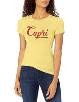 Marky G Apparel Women's Casual Short Sleeve Crewneck Tops Blouses Slim Fit T-Shirt With Capri Printed - Clementine Apparel