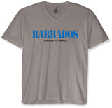 Marky G Apparel Men's Barbados Graphic Printed Premium Tops Fitted Sueded Short Sleeve V-Neck T-Shirt - Clementine Apparel