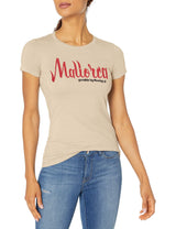 Marky G Apparel Women's Casual Short Sleeve Crewneck Tops Blouses Slim Fit T-Shirt With Mallorca Printed - Clementine Apparel