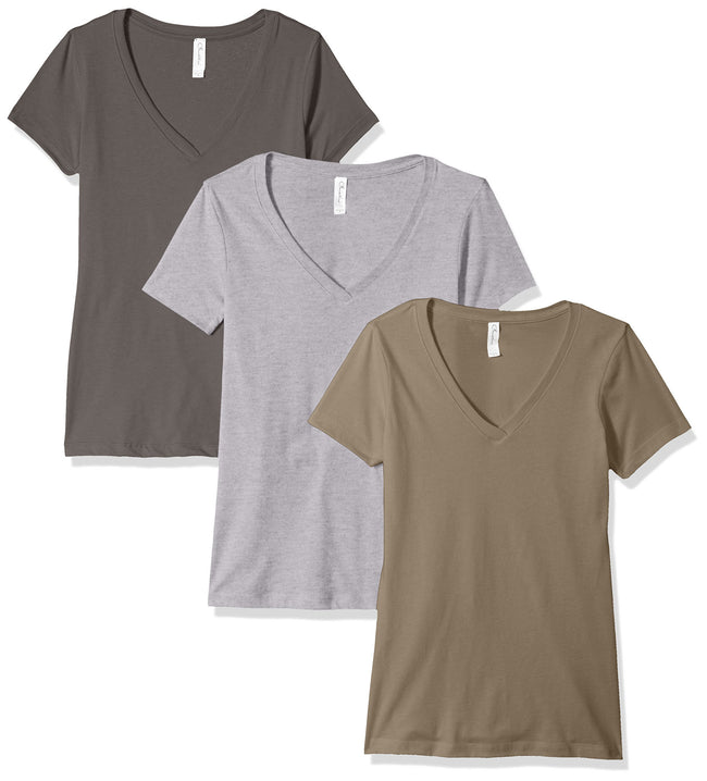 Clementine Women's Petite Plus Ideal V Neck Tee (Pack of 3) - Clementine Apparel