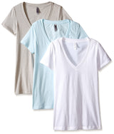 Clementine Women's Petite Plus Deep V Neck Tee (Pack of 3) - Clementine Apparel