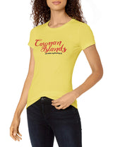 Marky G Apparel Women's Casual Short Sleeve Crewneck Tops Slim Fit T-Shirt With Cayman Islands Printed - Clementine Apparel