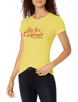 Marky G Apparel Women's Short Sleeve Crewneck Tops Slim Fit T-Shirt With Big Sur California Printed - Clementine Apparel